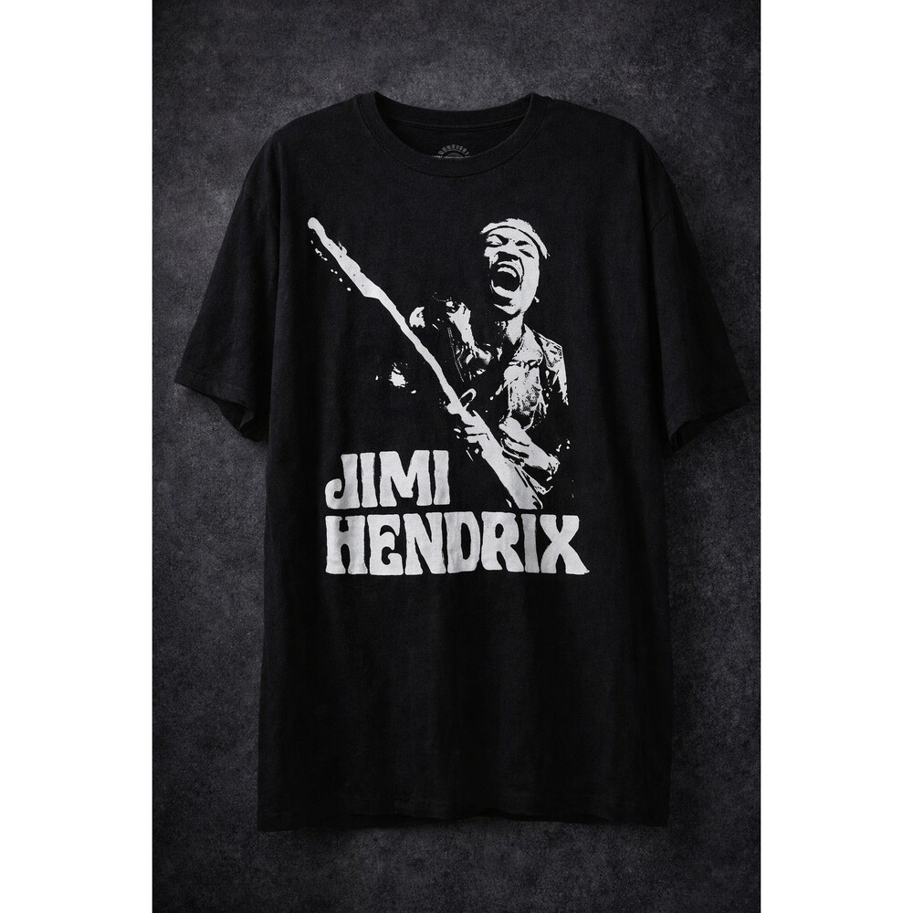Jimi Hendrix Band Tee Mens 2XL Black Rock Grunge Graphic Shirt
